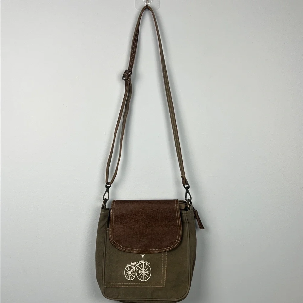 Myra bag crossbody adjustable strap bicycle print bag